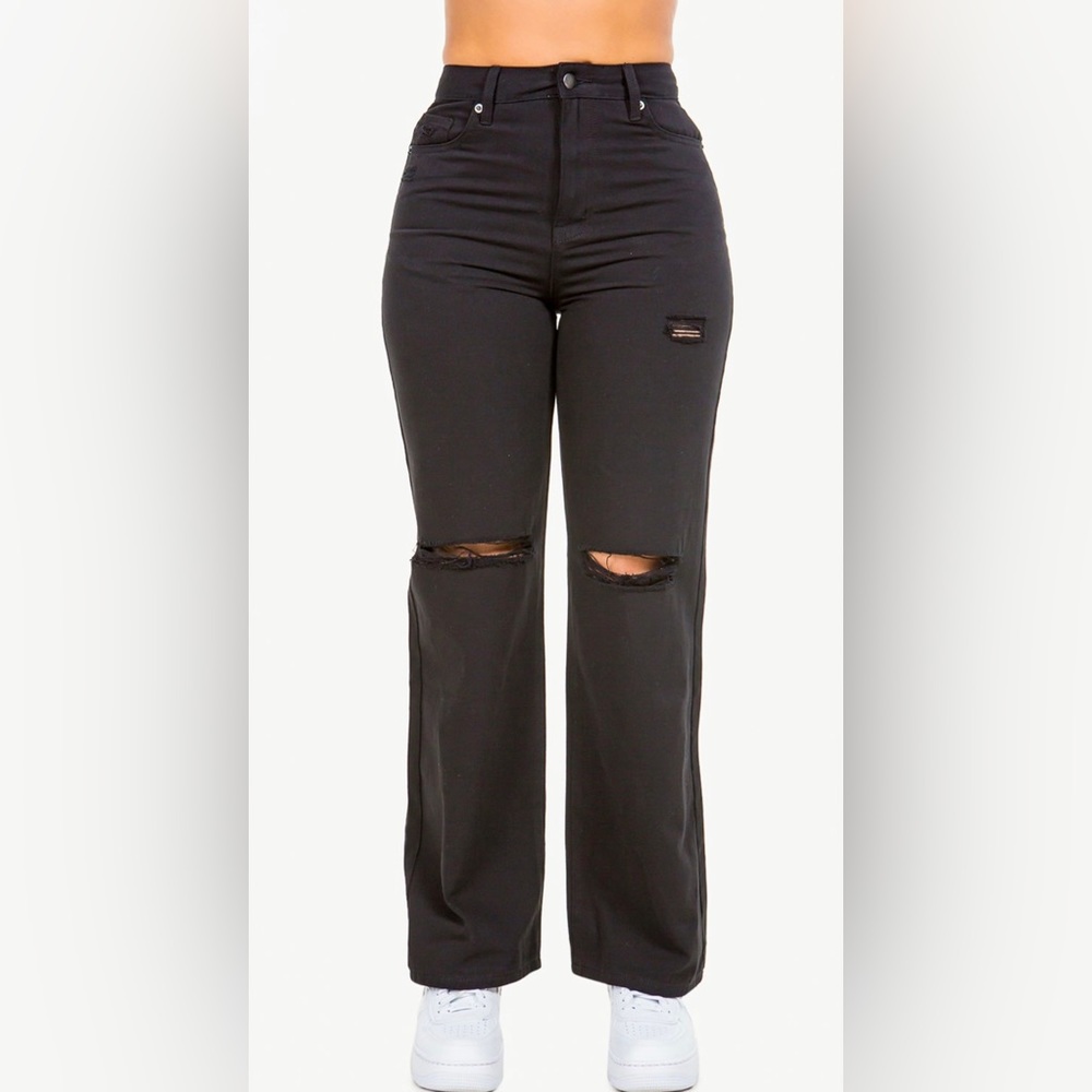 Black Straight Fit Pants